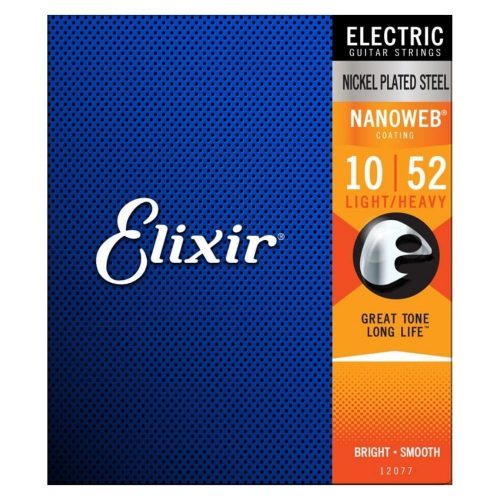 gitara elektryczna struny Elixir – 12077 - NANOWEB NICKEL (10-52)