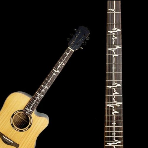 akcesoria gitarowe naklejki na gitarę elektryczną akustyczną klasyczną nalepka heartbeat bicie serca